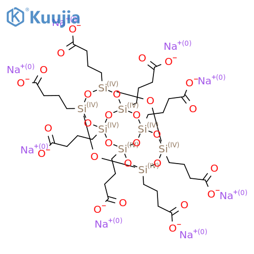 Octakis(3-propionic acid)octasilsesquioxane sodium salt structure
