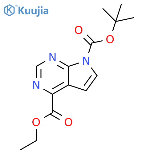 7-tert-Butyl 4-ethyl 7H-pyrrolo2,3-dpyrimidine-4,7-dicarboxylate structure