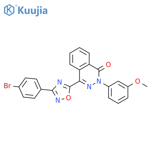 4-[3-(4-bromophenyl)-1,2,4-oxadiazol-5-yl]-2-(3-methoxyphenyl)-1,2-dihydrophthalazin-1-one structure