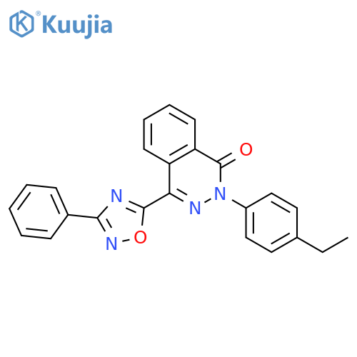 2-(4-ethylphenyl)-4-(3-phenyl-1,2,4-oxadiazol-5-yl)-1,2-dihydrophthalazin-1-one structure