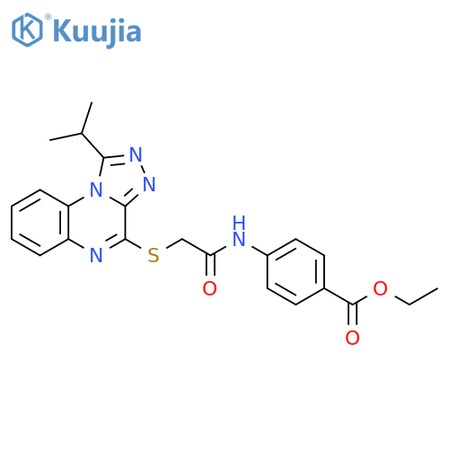 ethyl 4-(2-{[1-(propan-2-yl)-[1,2,4]triazolo[4,3-a]quinoxalin-4-yl]sulfanyl}acetamido)benzoate structure