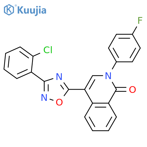 4-[3-(2-chlorophenyl)-1,2,4-oxadiazol-5-yl]-2-(4-fluorophenyl)-1,2-dihydroisoquinolin-1-one structure