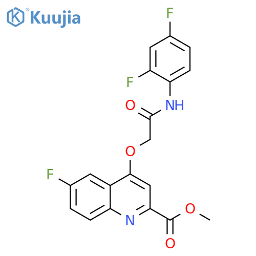 methyl 4-{[(2,4-difluorophenyl)carbamoyl]methoxy}-6-fluoroquinoline-2-carboxylate structure