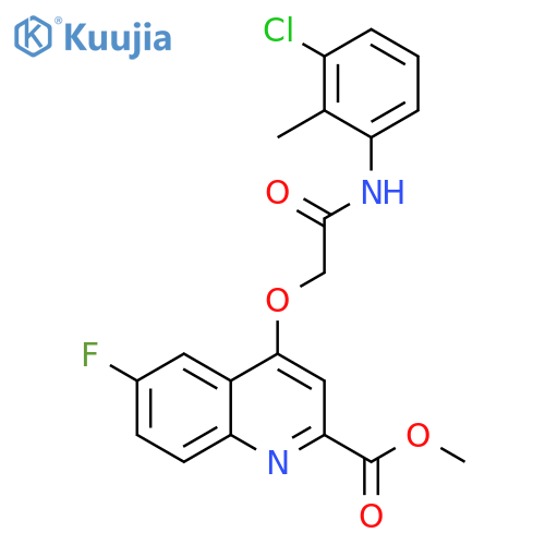 methyl 4-{[(3-chloro-2-methylphenyl)carbamoyl]methoxy}-6-fluoroquinoline-2-carboxylate structure