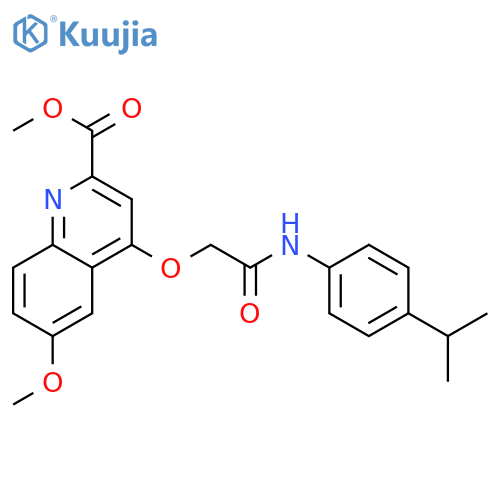 methyl 6-methoxy-4-({[4-(propan-2-yl)phenyl]carbamoyl}methoxy)quinoline-2-carboxylate structure