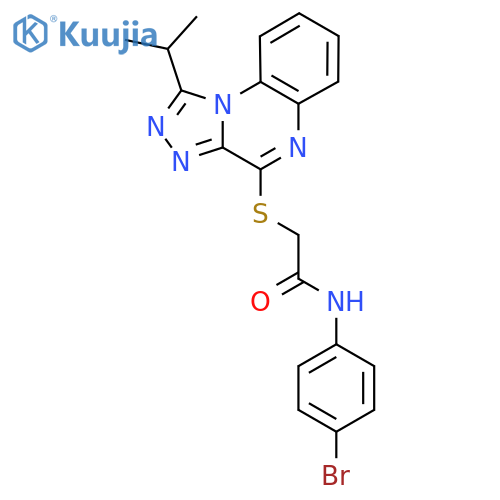 N-(4-bromophenyl)-2-{[1-(propan-2-yl)-[1,2,4]triazolo[4,3-a]quinoxalin-4-yl]sulfanyl}acetamide structure