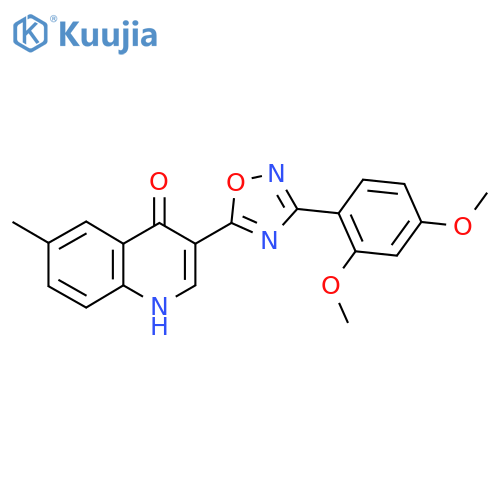 3-[3-(2,4-dimethoxyphenyl)-1,2,4-oxadiazol-5-yl]-6-methyl-1,4-dihydroquinolin-4-one structure