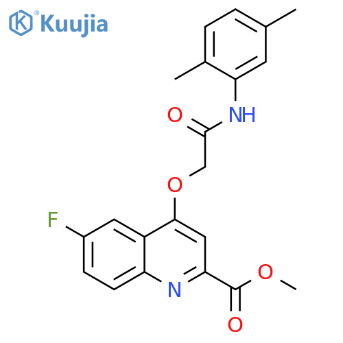 methyl 4-{[(2,5-dimethylphenyl)carbamoyl]methoxy}-6-fluoroquinoline-2-carboxylate structure