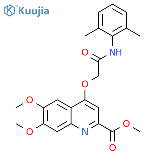 methyl 4-{[(2,6-dimethylphenyl)carbamoyl]methoxy}-6,7-dimethoxyquinoline-2-carboxylate structure