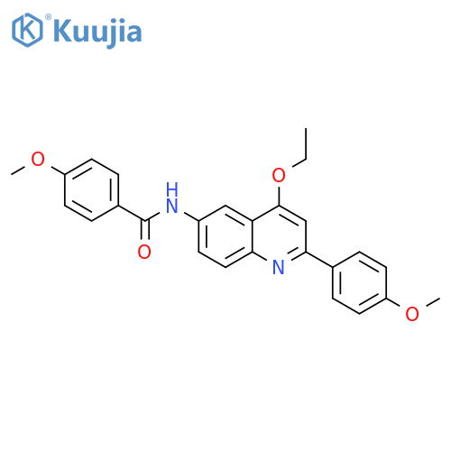 N-[4-ethoxy-2-(4-methoxyphenyl)quinolin-6-yl]-4-methoxybenzamide structure