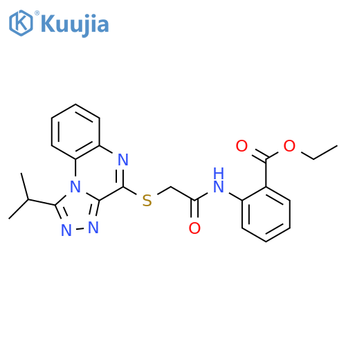 ethyl 2-(2-{[1-(propan-2-yl)-[1,2,4]triazolo[4,3-a]quinoxalin-4-yl]sulfanyl}acetamido)benzoate structure