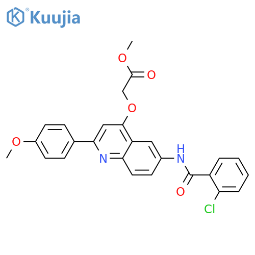 methyl 2-{[6-(2-chlorobenzamido)-2-(4-methoxyphenyl)quinolin-4-yl]oxy}acetate structure