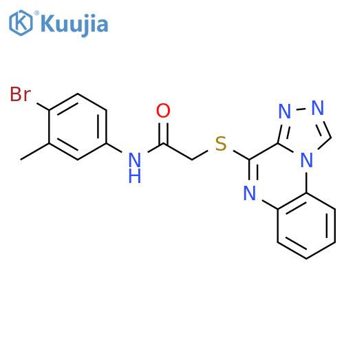 N-(4-bromo-3-methylphenyl)-2-{[1,2,4]triazolo[4,3-a]quinoxalin-4-ylsulfanyl}acetamide structure