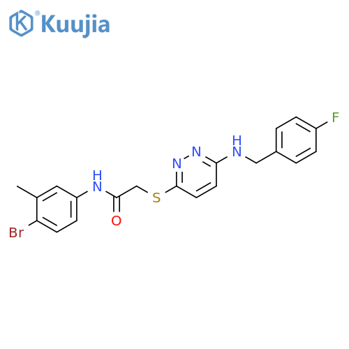 N-(4-bromo-3-methylphenyl)-2-[(6-{[(4-fluorophenyl)methyl]amino}pyridazin-3-yl)sulfanyl]acetamide structure
