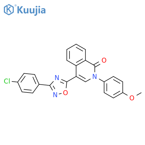 4-[3-(4-chlorophenyl)-1,2,4-oxadiazol-5-yl]-2-(4-methoxyphenyl)-1,2-dihydroisoquinolin-1-one structure