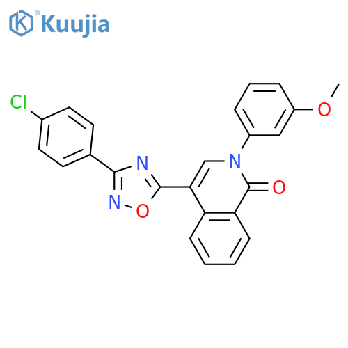 4-[3-(4-chlorophenyl)-1,2,4-oxadiazol-5-yl]-2-(3-methoxyphenyl)-1,2-dihydroisoquinolin-1-one structure
