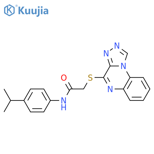 N-[4-(propan-2-yl)phenyl]-2-{[1,2,4]triazolo[4,3-a]quinoxalin-4-ylsulfanyl}acetamide structure
