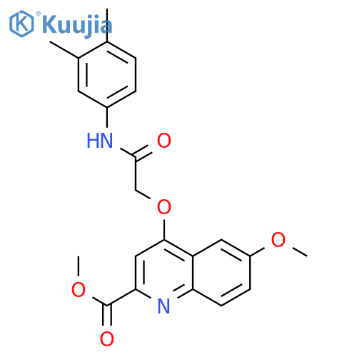 methyl 4-{[(3,4-dimethylphenyl)carbamoyl]methoxy}-6-methoxyquinoline-2-carboxylate structure