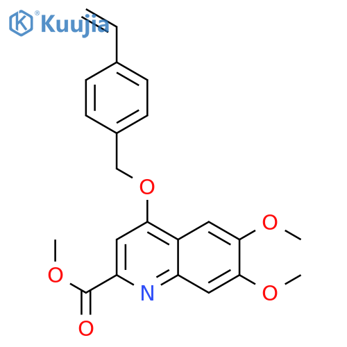 methyl 4-[(4-ethenylphenyl)methoxy]-6,7-dimethoxyquinoline-2-carboxylate structure