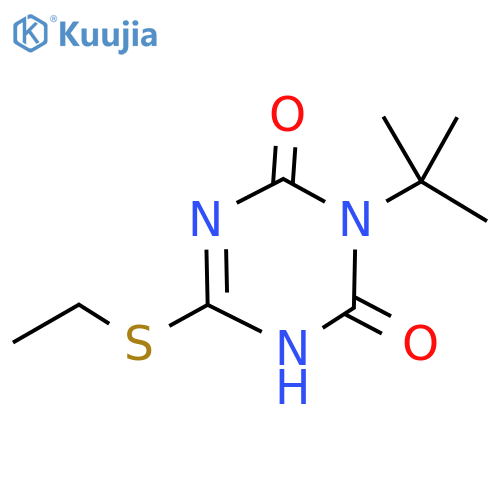 3-tert-butyl-6-ethylsulfanyl-1H-1,3,5-triazine-2,4-dione structure