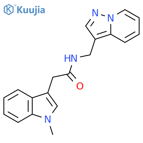 2-(1-methyl-1H-indol-3-yl)-N-({pyrazolo[1,5-a]pyridin-3-yl}methyl)acetamide structure
