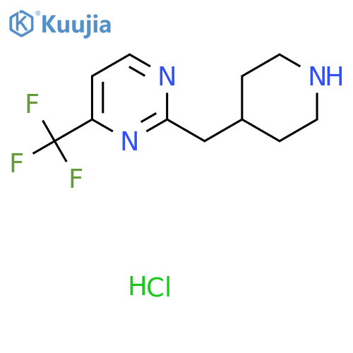 2-(Piperidin-4-ylmethyl)-4-(trifluoromethyl)pyrimidine;hydrochloride structure