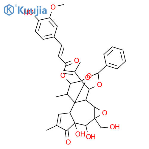 12-Hydroxydaphnetoxin; 12α-form, 12-O-(4-Hydroxy-3-methoxy-E-cinnamoyl) structure