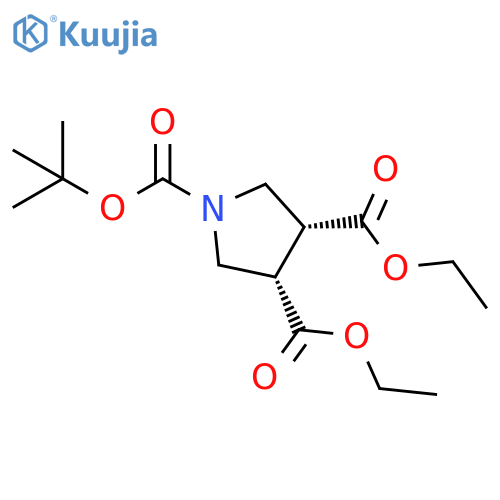 1-tert-butyl 3,4-diethyl (3R,4S)-pyrrolidine-1,3,4-tricarboxylate structure