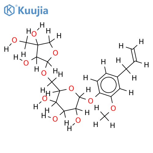 4-allyl-2-methoxyphenyl 6-O-beta-D-apiosyl(1->6)-beta-D-glucoside structure
