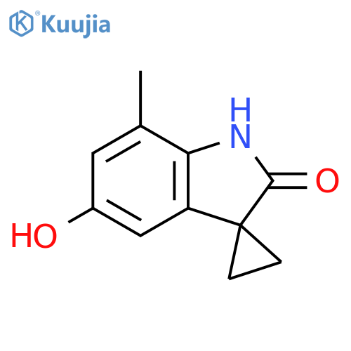 5'-hydroxy-7'-methyl-1',2'-dihydrospirocyclopropane-1,3'-indole-2'-one structure