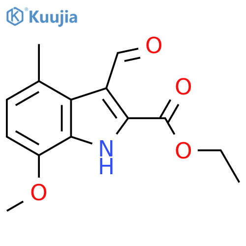 Ethyl 3-formyl-7-methoxy-4-methyl-1H-indole-2-carboxylate structure