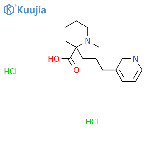1-Methyl-2-(3-pyridin-3-ylpropyl)piperidine-2-carboxylic acid;dihydrochloride structure