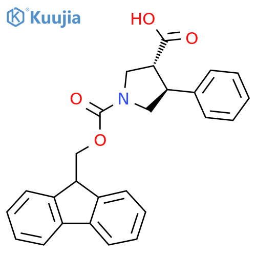 Racemic Fmoc-trans-4-phenyl-pyrrolidine-3-carboxylic acid structure