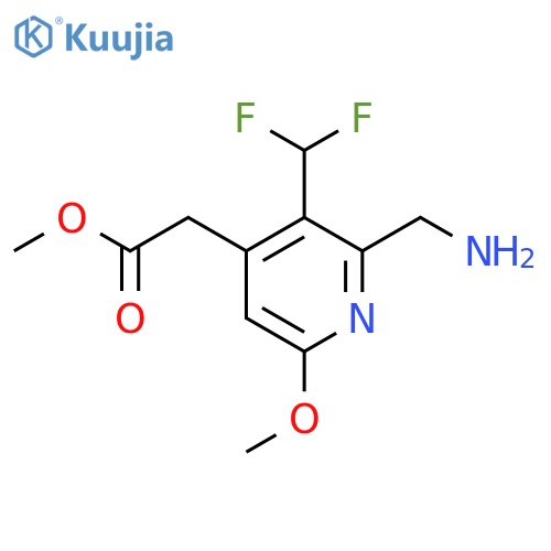 Methyl 2-(aminomethyl)-3-(difluoromethyl)-6-methoxypyridine-4-acetate structure
