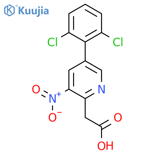 5-(2,6-Dichlorophenyl)-3-nitropyridine-2-acetic acid structure