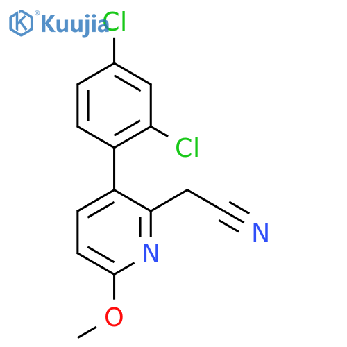 3-(2,4-Dichlorophenyl)-6-methoxypyridine-2-acetonitrile structure