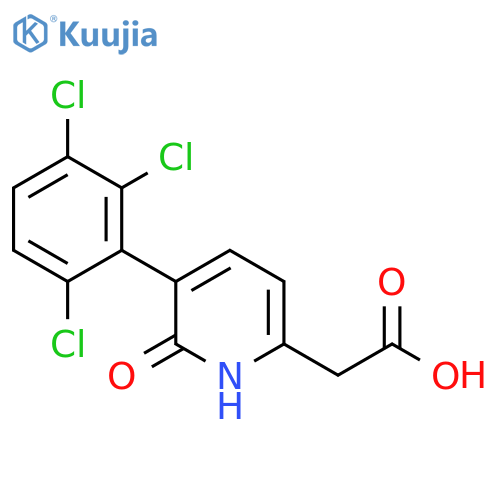 2-Hydroxy-3-(2,3,6-trichlorophenyl)pyridine-6-acetic acid structure
