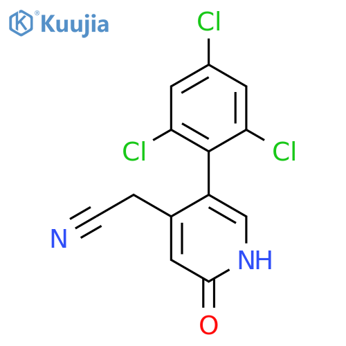 2-Hydroxy-5-(2,4,6-trichlorophenyl)pyridine-4-acetonitrile structure