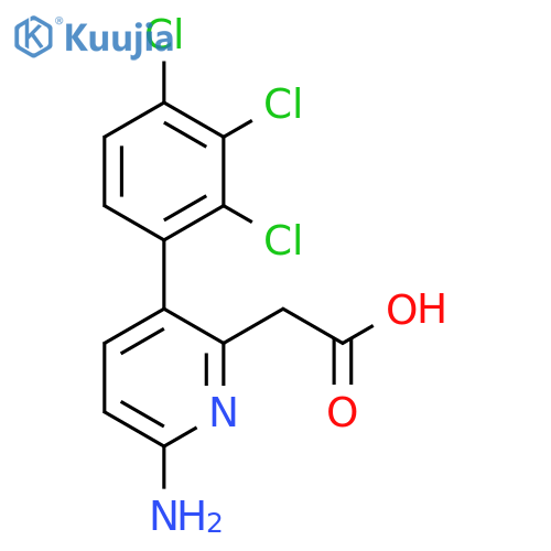 6-Amino-3-(2,3,4-trichlorophenyl)pyridine-2-acetic acid structure