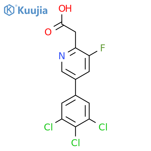 3-Fluoro-5-(3,4,5-trichlorophenyl)pyridine-2-acetic acid structure