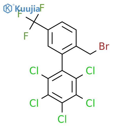 2'-(Bromomethyl)-2,3,4,5,6-pentachloro-5'-(trifluoromethyl)biphenyl structure