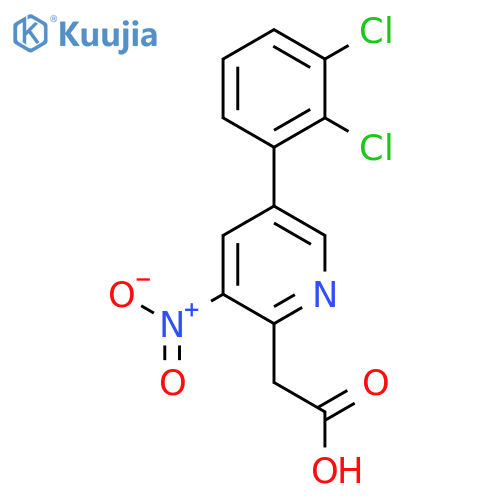 5-(2,3-Dichlorophenyl)-3-nitropyridine-2-acetic acid structure