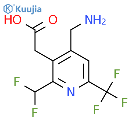 4-(Aminomethyl)-2-(difluoromethyl)-6-(trifluoromethyl)pyridine-3-acetic acid structure