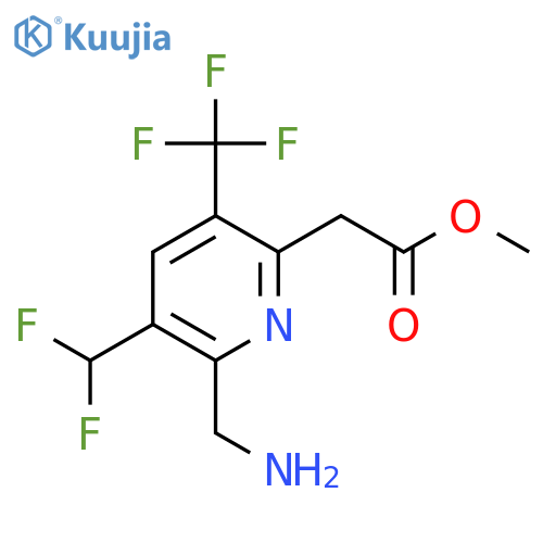 Methyl 2-(aminomethyl)-3-(difluoromethyl)-5-(trifluoromethyl)pyridine-6-acetate structure