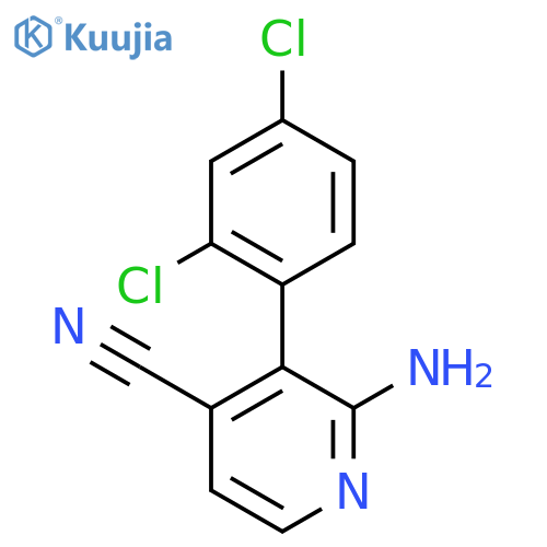 2-Amino-3-(2,4-dichlorophenyl)isonicotinonitrile structure