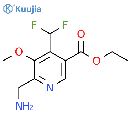 Ethyl 2-(aminomethyl)-4-(difluoromethyl)-3-methoxypyridine-5-carboxylate structure