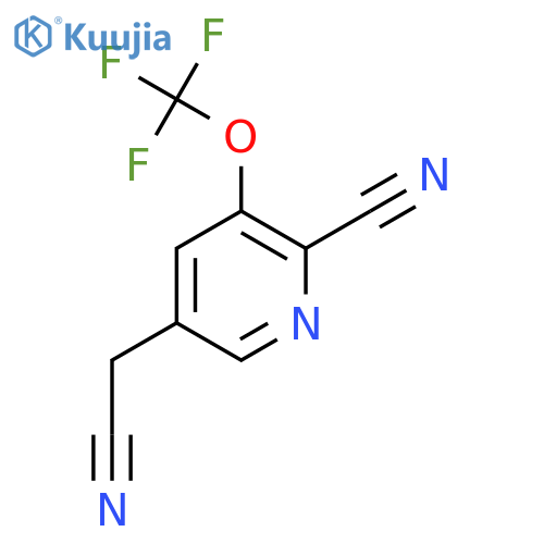 2-Cyano-3-(trifluoromethoxy)pyridine-5-acetonitrile structure