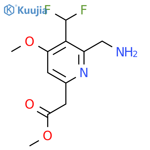 Methyl 2-(aminomethyl)-3-(difluoromethyl)-4-methoxypyridine-6-acetate structure