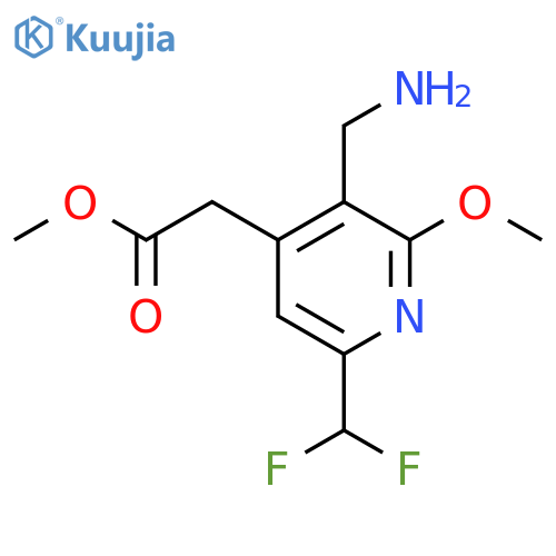 Methyl 3-(aminomethyl)-6-(difluoromethyl)-2-methoxypyridine-4-acetate structure