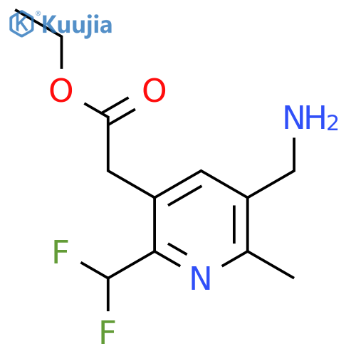Ethyl 3-(aminomethyl)-6-(difluoromethyl)-2-methylpyridine-5-acetate structure